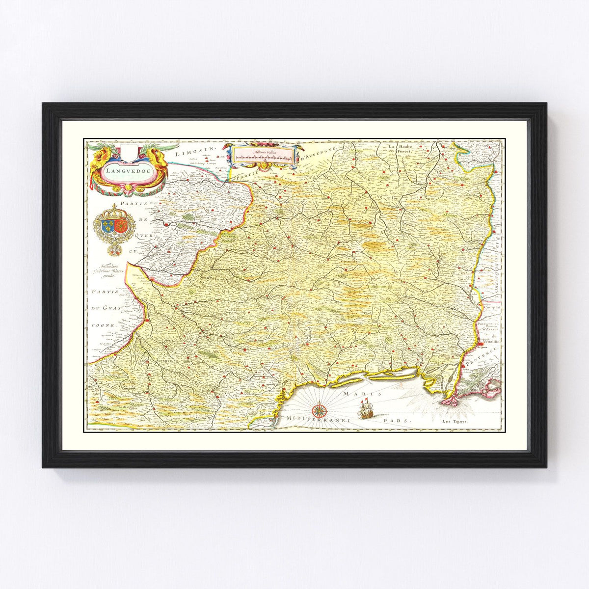 Languedoc Vintage Map 1665