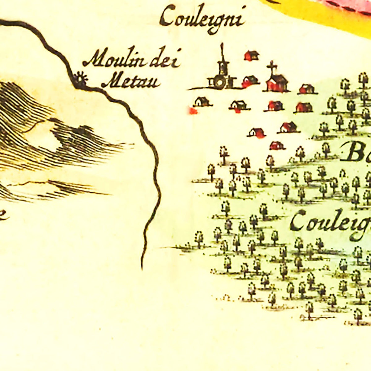 Restored historic details from the 1665 region map of County