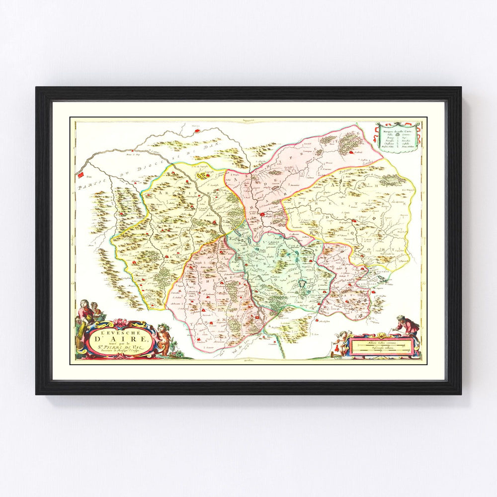 Mont-de-Marsan Vintage Map 1665