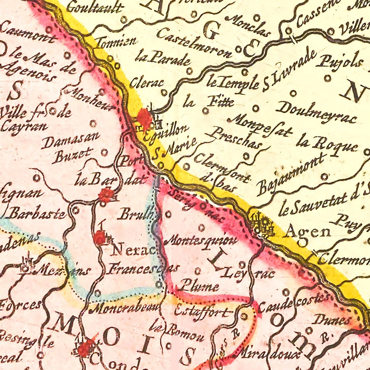 Restored historic details from the 1665 region map of County
