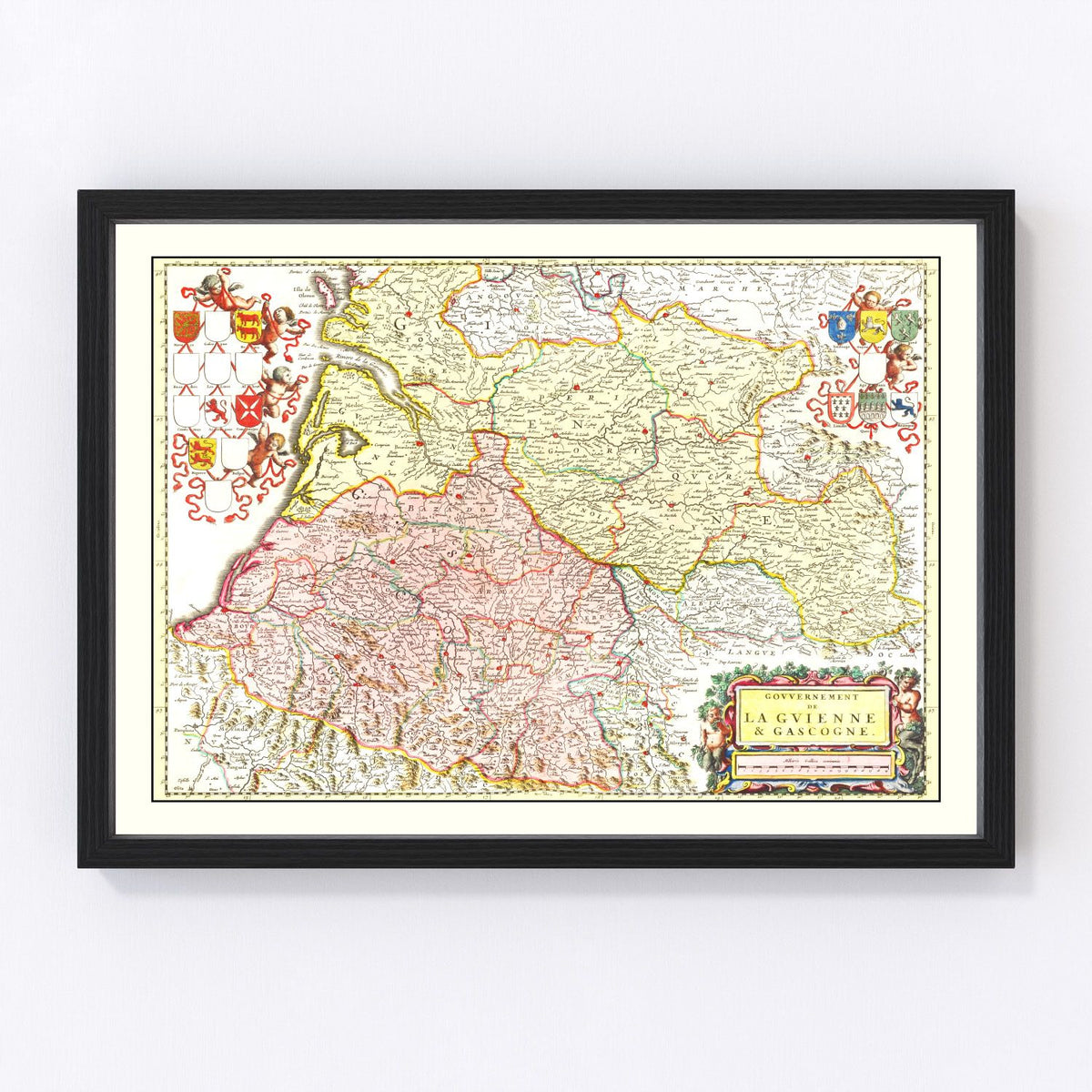 Gascony Vintage Map 1665