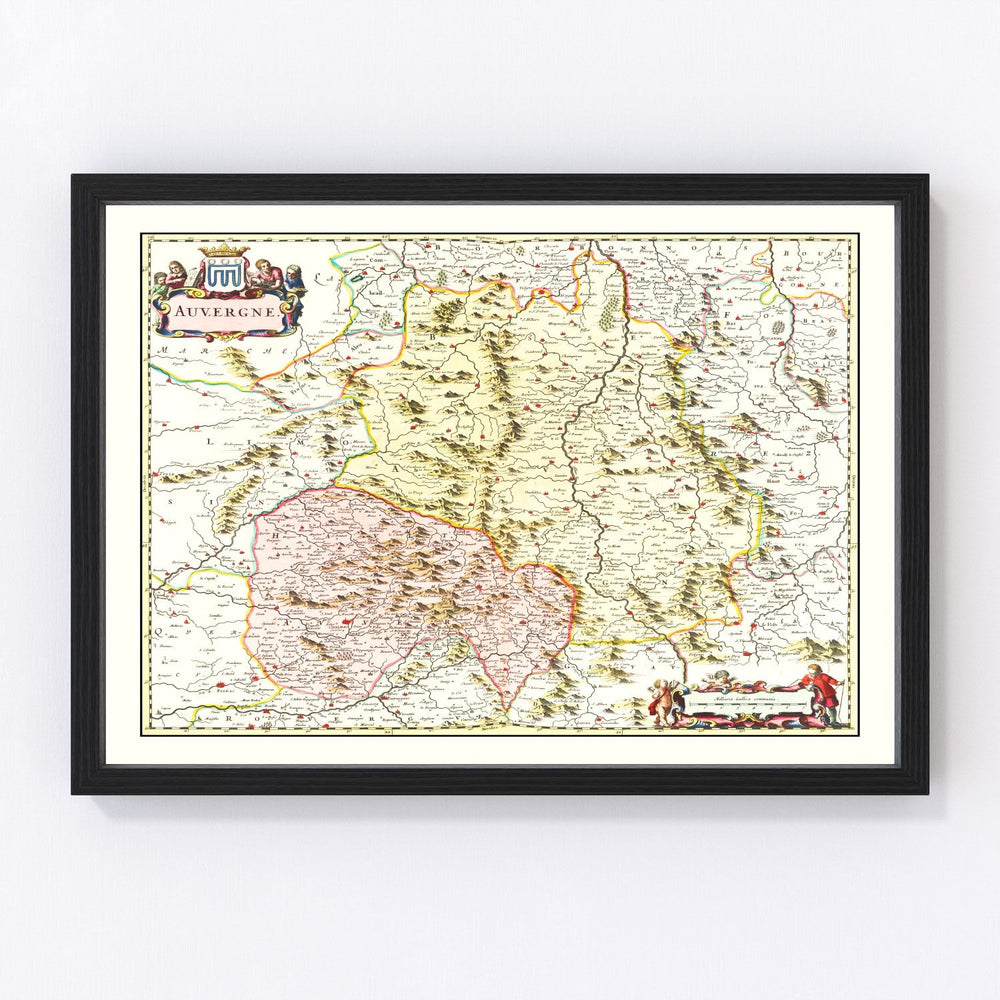 Auvergne Vintage Map 1665