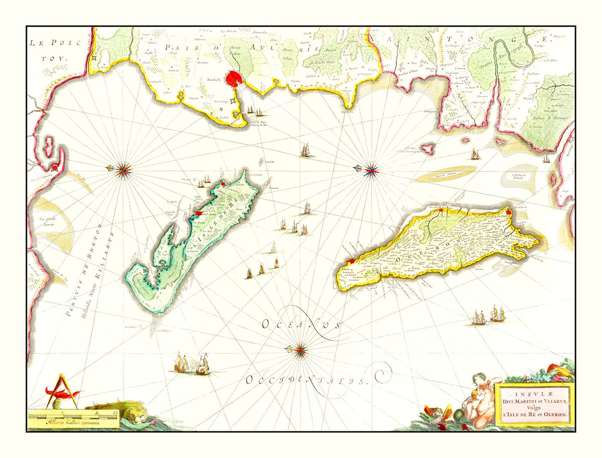 Preview of Vintage Map of Re & Oleron, France 1665