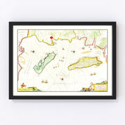 Re & Oleron Vintage Map 1665