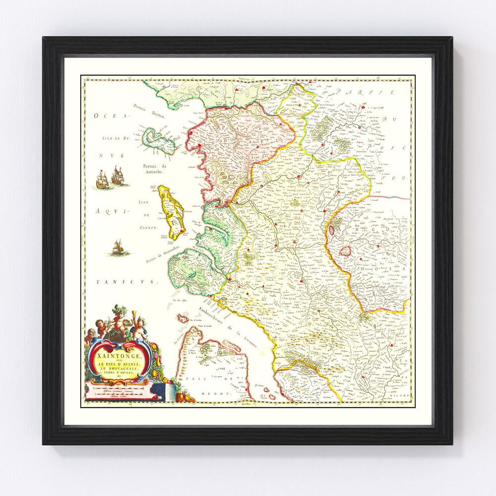Saintonge Vintage Map 1665