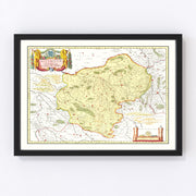 Bourges And Nevers France Vintage Map 1665