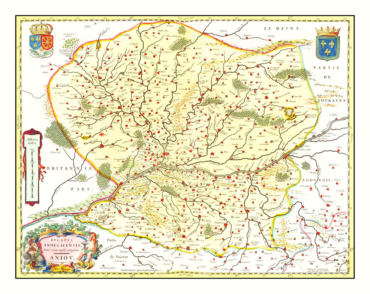 Preview of Vintage Map of Anjou, France 1665