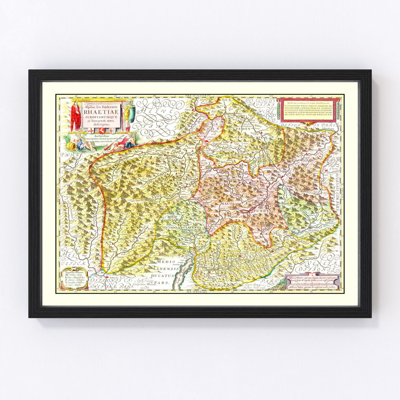 Rhaetia Vintage Map 1665
