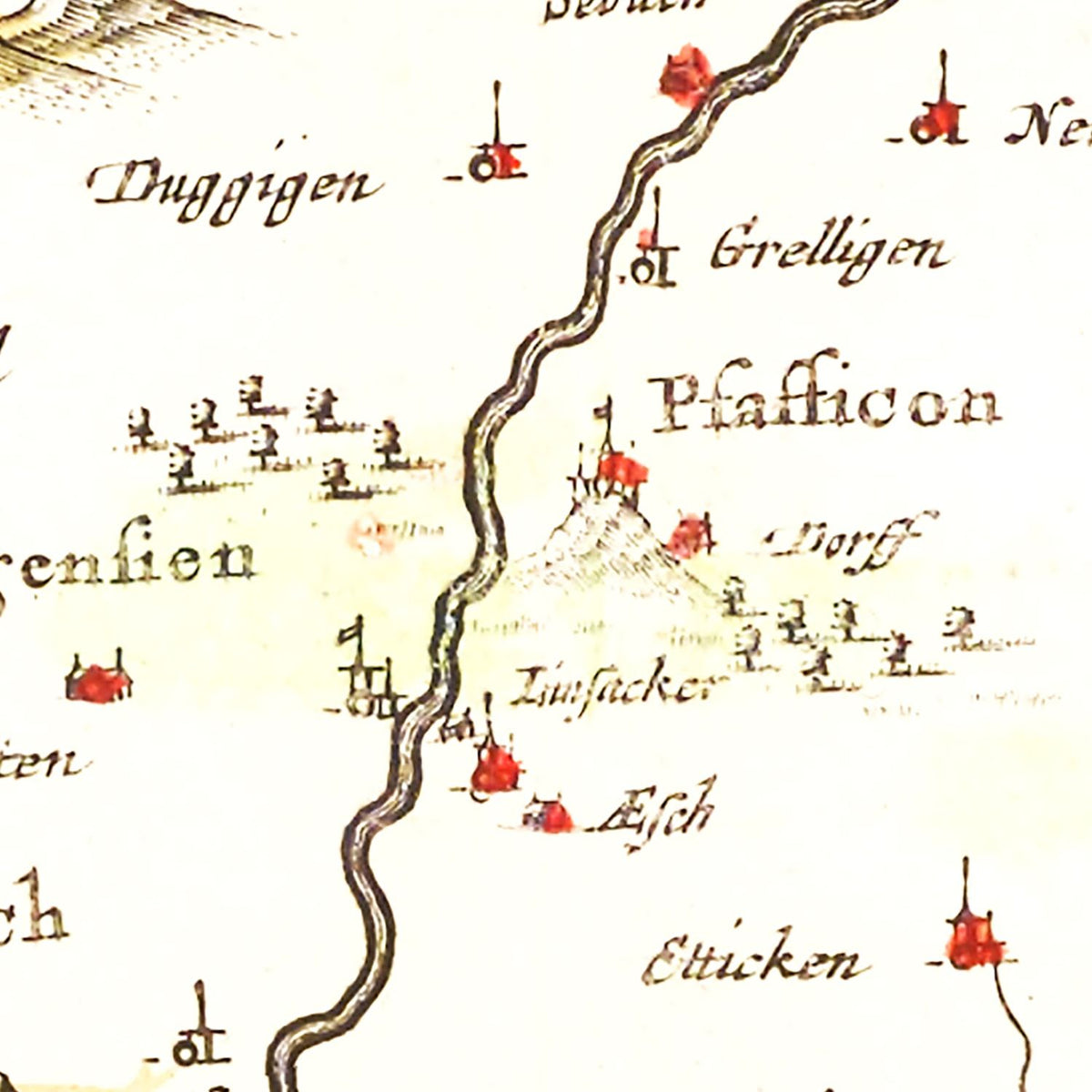 Restored historic details from the 1665 region map of County