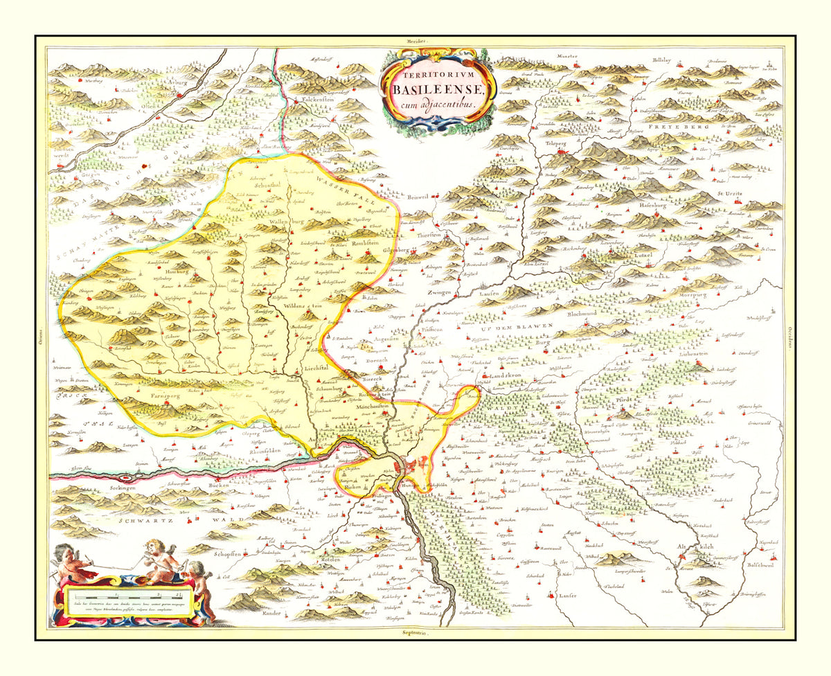 Preview of Vintage Map of Haut-Rhin, Switzerland 1665