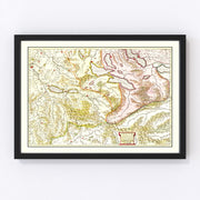 Aargau And Zurich Switzerland Vintage Map 1665