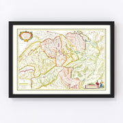 Switzerland Vintage Map 1665