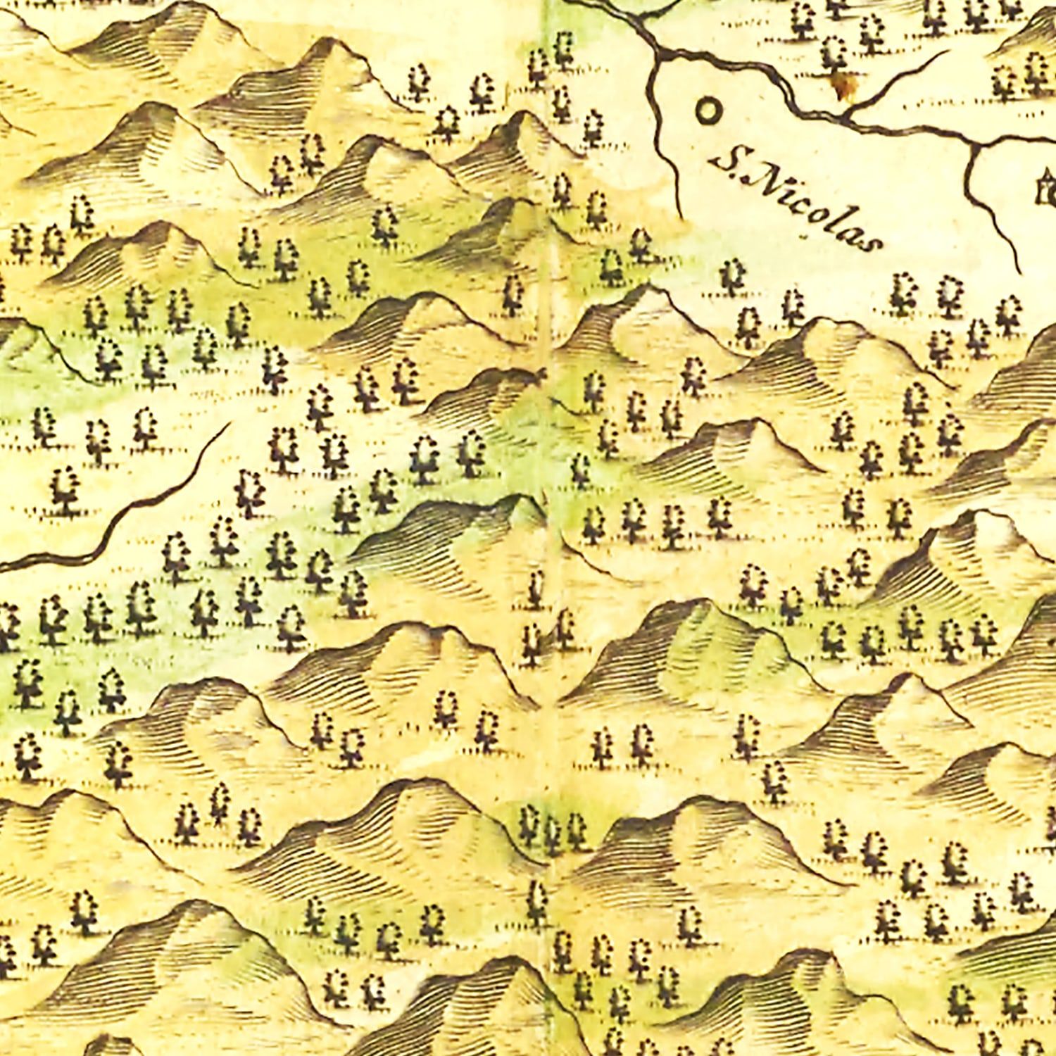 Restored historic details from the 1665 region map of County