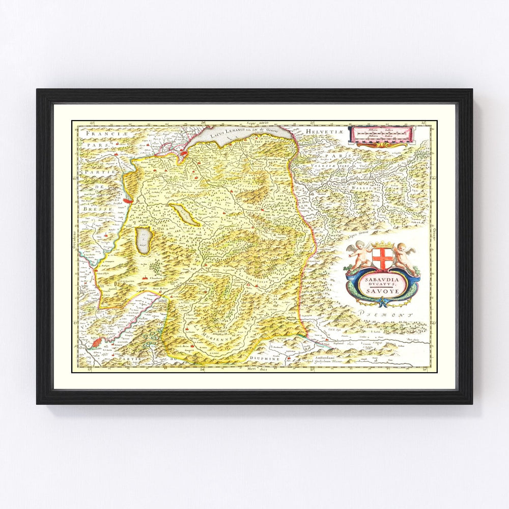 the Savoy Region Vintage Map 1665