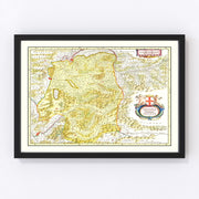 the Savoy Region Vintage Map 1665