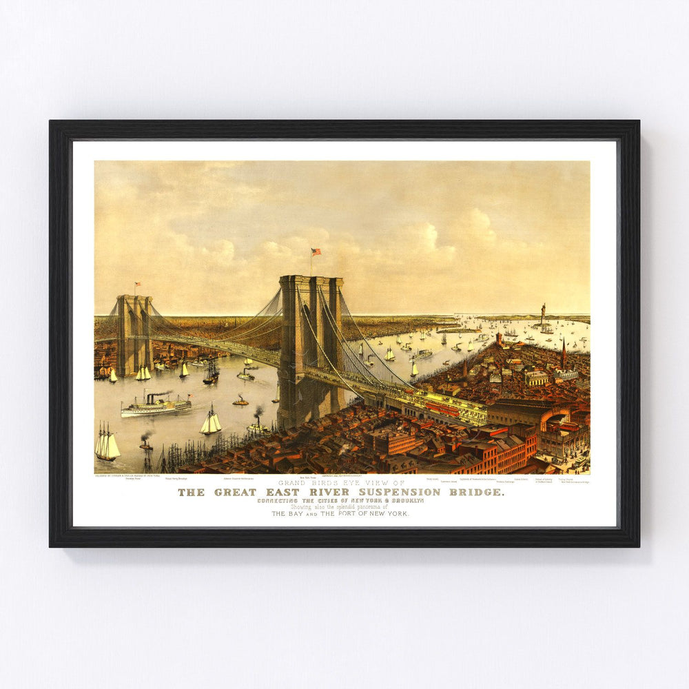 New York City Vintage Map 1885
