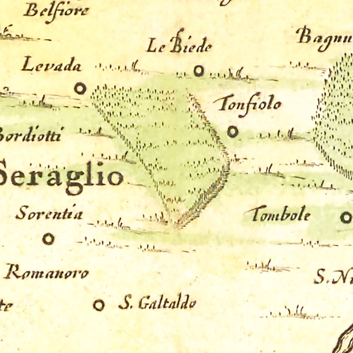 Restored historic details from the 1665 city map of Mantua
