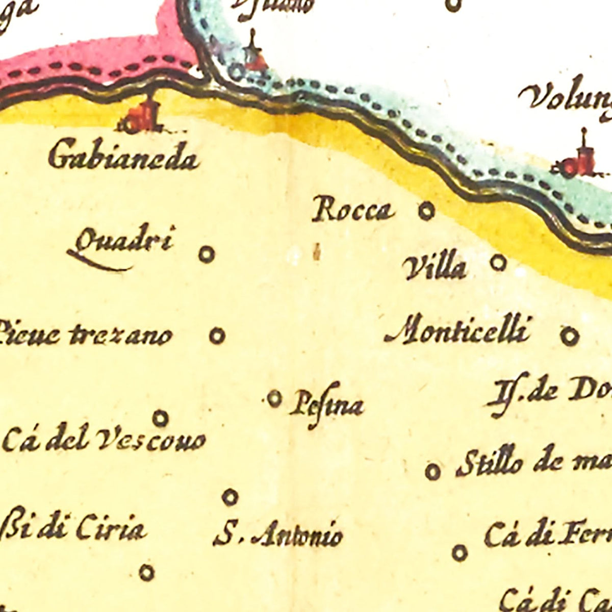 Restored historic details from the 1665 city map of Cremona