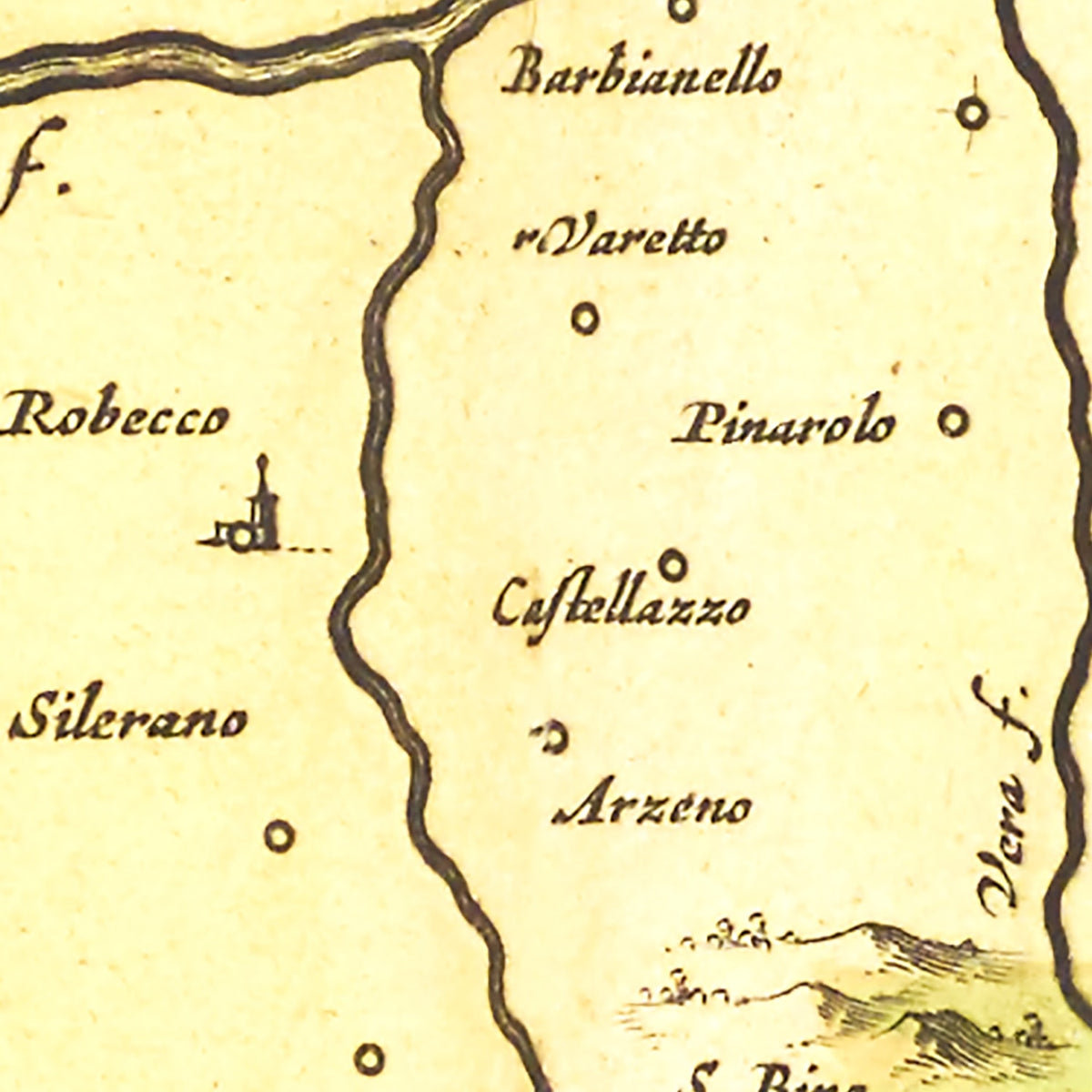 Restored historic details from the 1665 region map of County