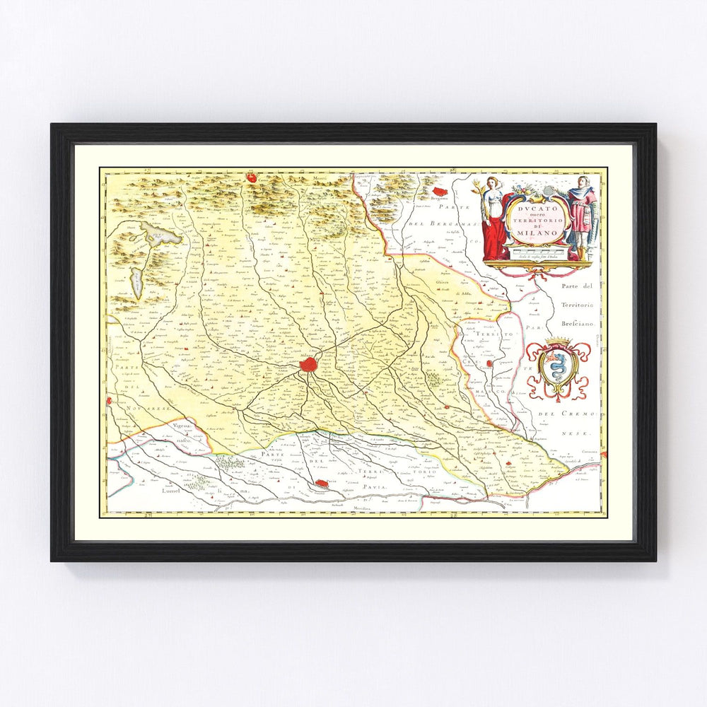 The Milan Region in Italy Vintage Map 1665