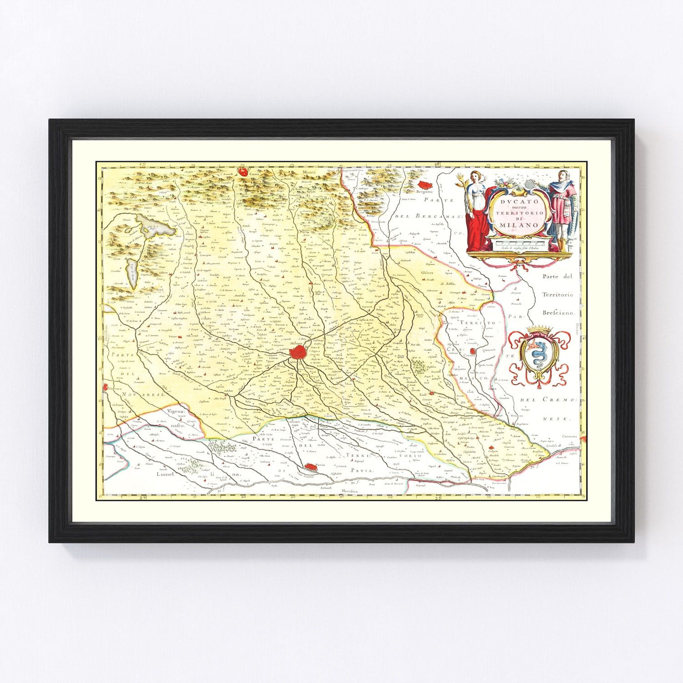 The Milan Region in Italy Vintage Map 1665