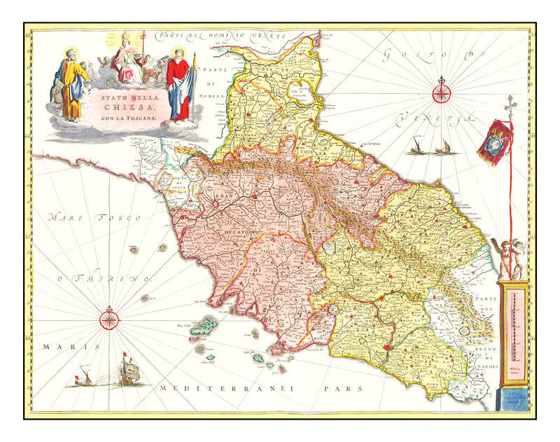Size comparison using Vintage Map of Central Italy 1665