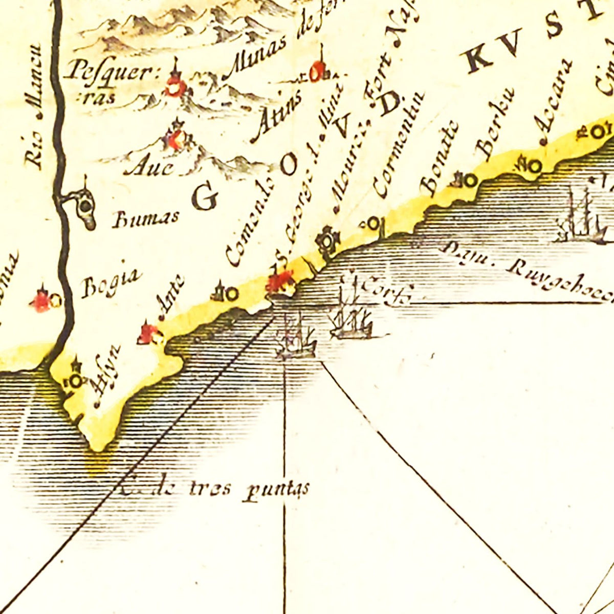 Restored historic details from the 1665 country map of County