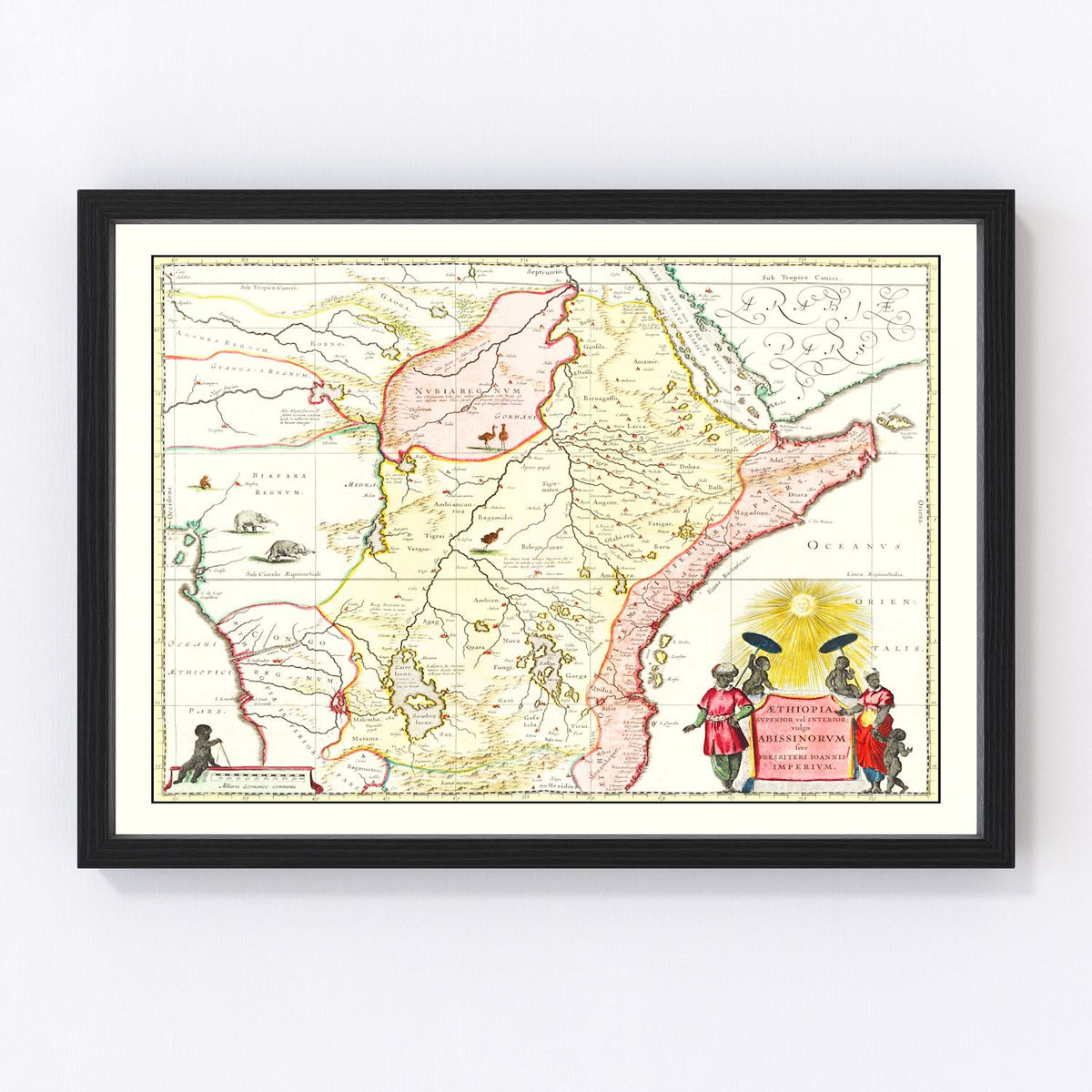 Northern Ethiopia Vintage Map 1665