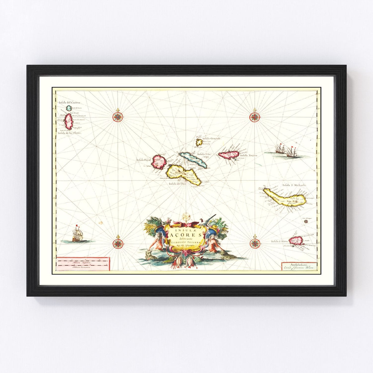 Azores Vintage Map 1665