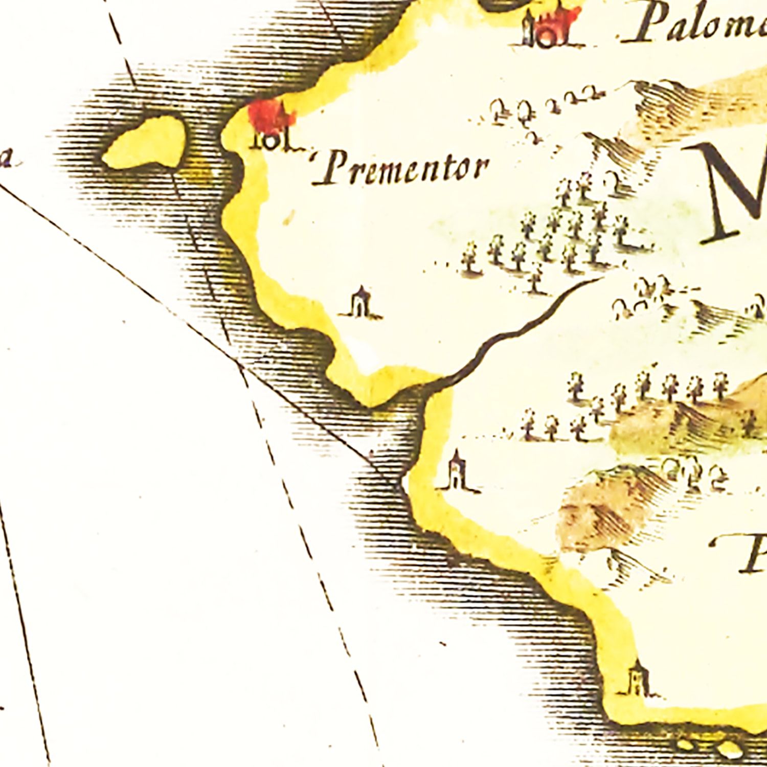 Restored historic details from the 1665 city map of Tarragona