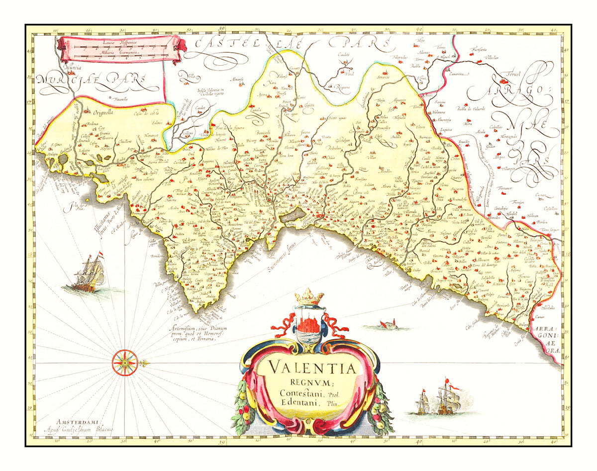 Preview of Vintage Map of Valencia, Spain 1665
