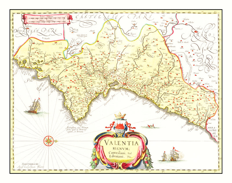 Size comparison using Vintage Map of Valencia, Spain 1665