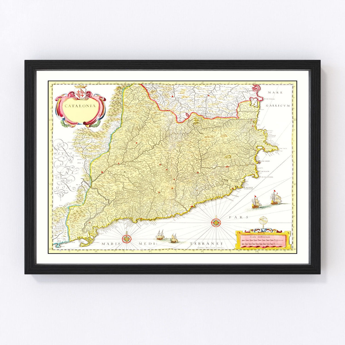 Catalonia Vintage Map 1665