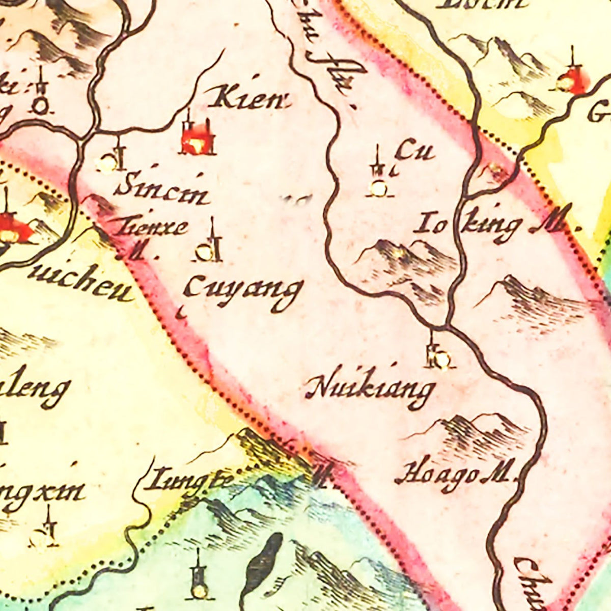 Restored historic details from the 1665 city map of Suchen