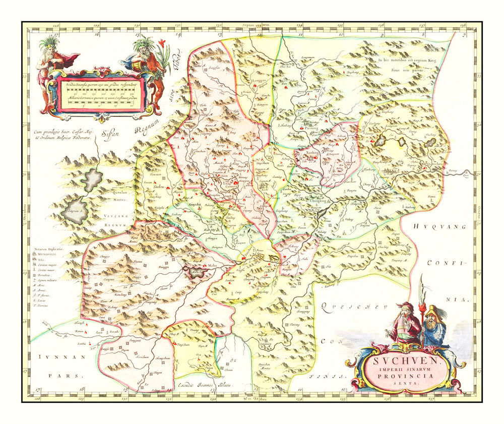 Vintage Map of Suchen, China 1665 print style example