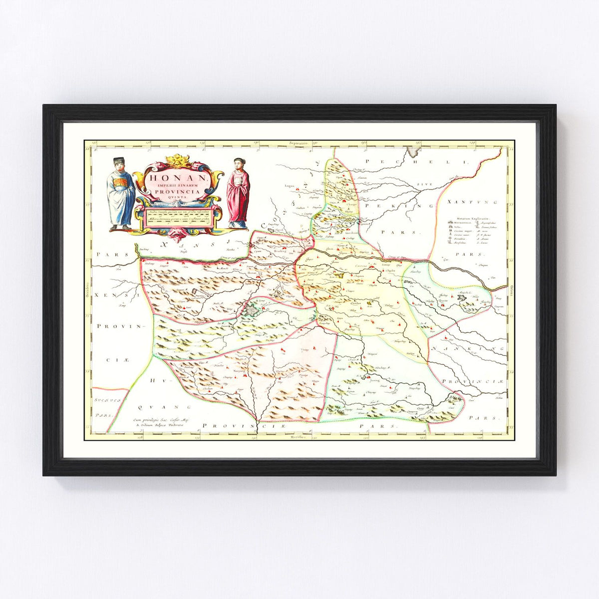 Honan (Henan) Vintage Map 1665