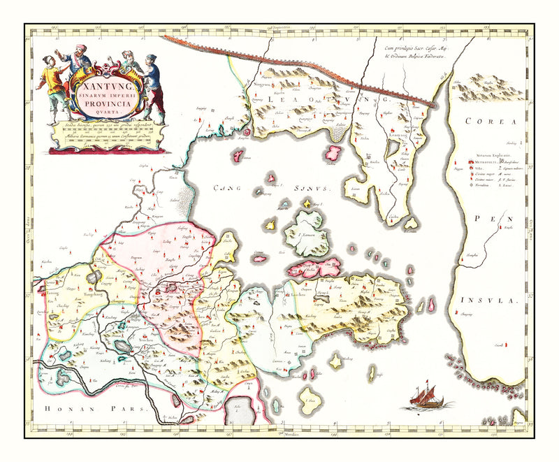 Size comparison using Vintage Map of Shantung, China 1665