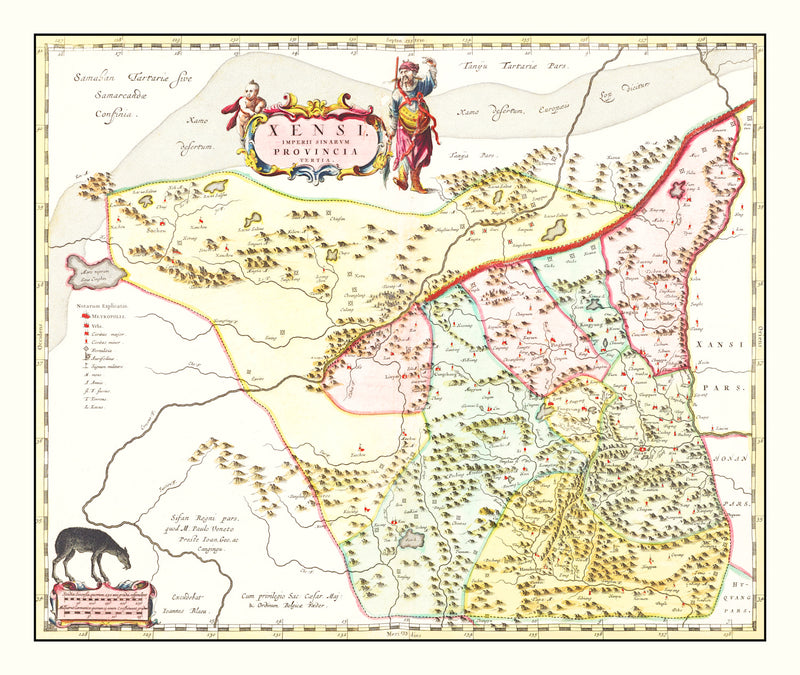 Size comparison using Vintage Map of Xensi, China 1665