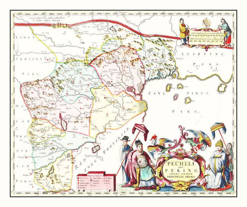 Size comparison using Vintage Map of Peking, China 1665