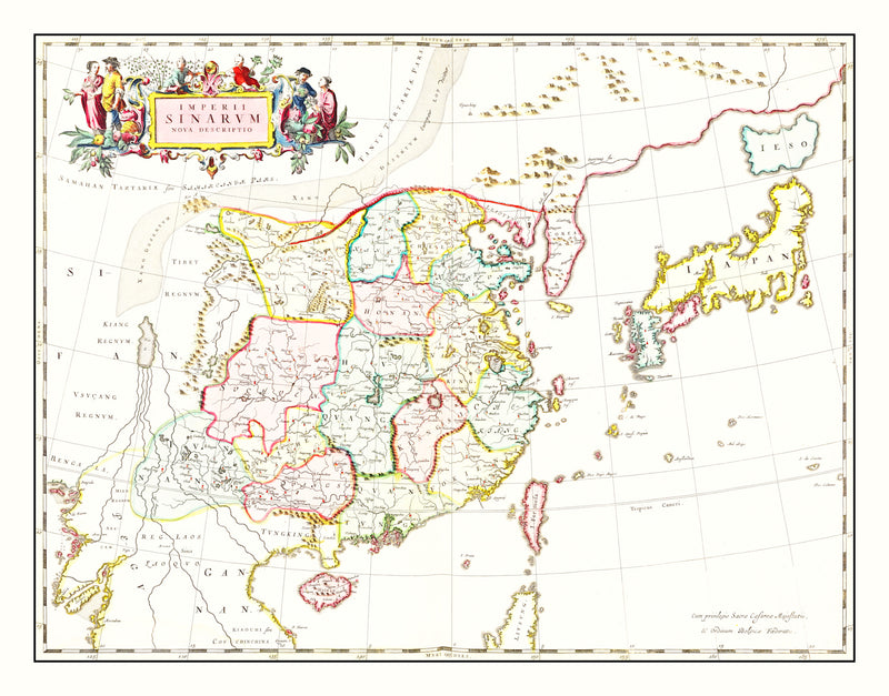 Size comparison using Vintage Map of China 1665