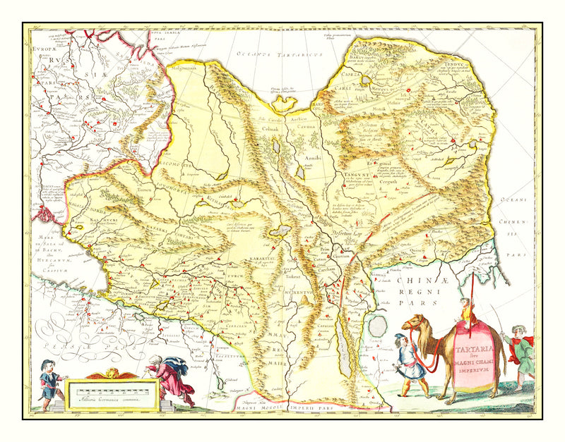 Size comparison using Vintage Map of Tartary & China 1665