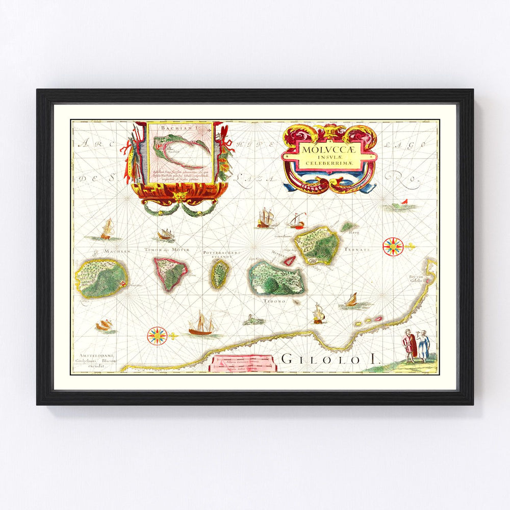 The Spice Islands Vintage Map 1665