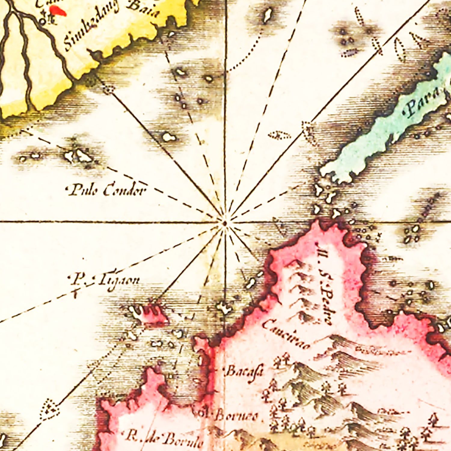 Restored historic details from the 1665 country map of County