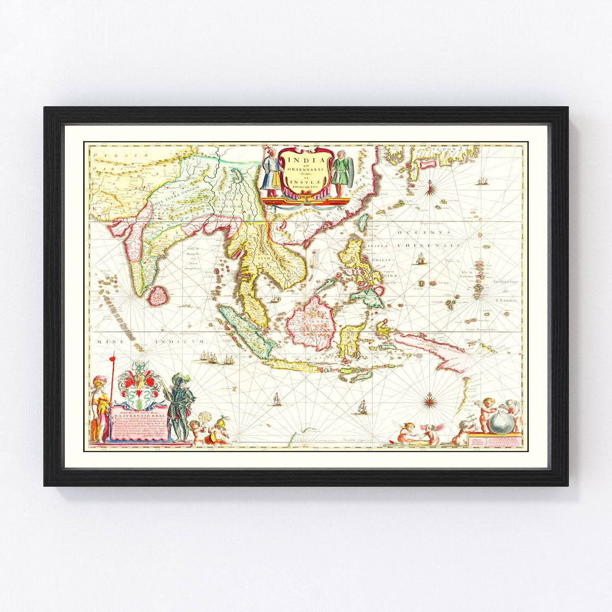 India Vintage Map 1665