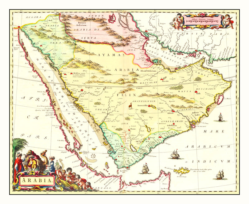 Size comparison using Vintage Map of Arabia 1665
