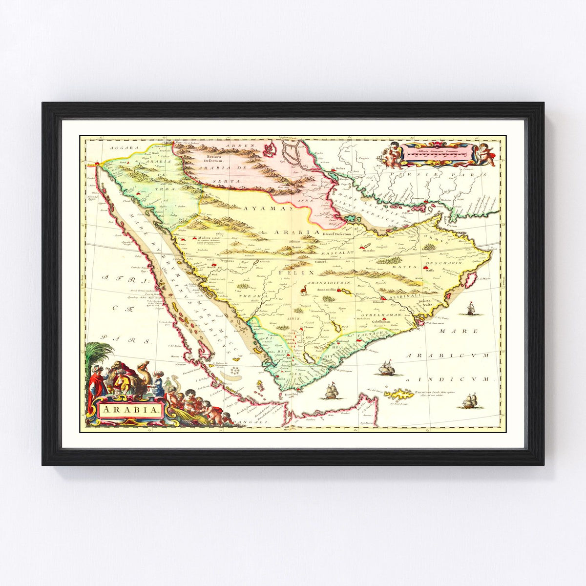 Saudi Arabia Vintage Map 1665