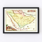 Saudi Arabia Vintage Map 1665