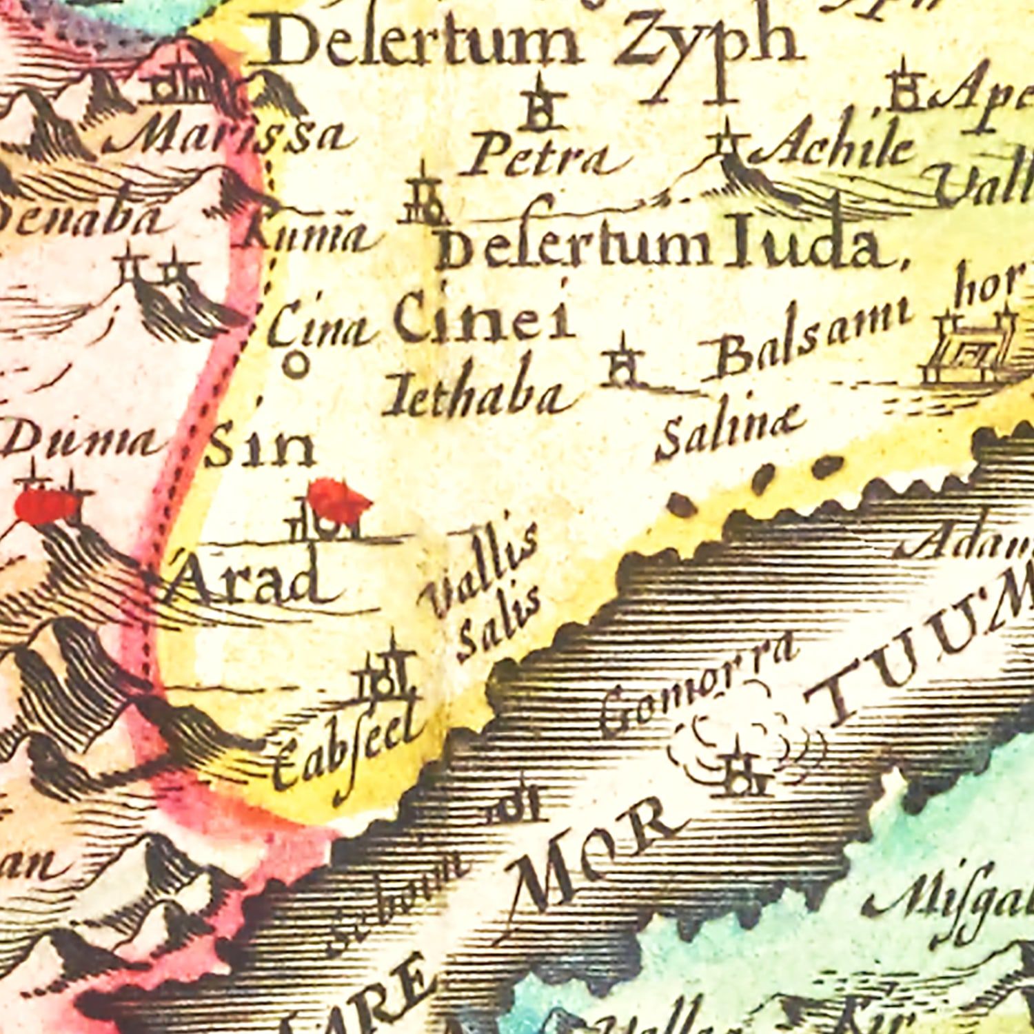 Restored historic details from the 1665 country map of County