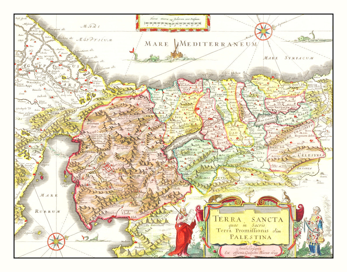 Preview of Vintage Map of Palestine 1665