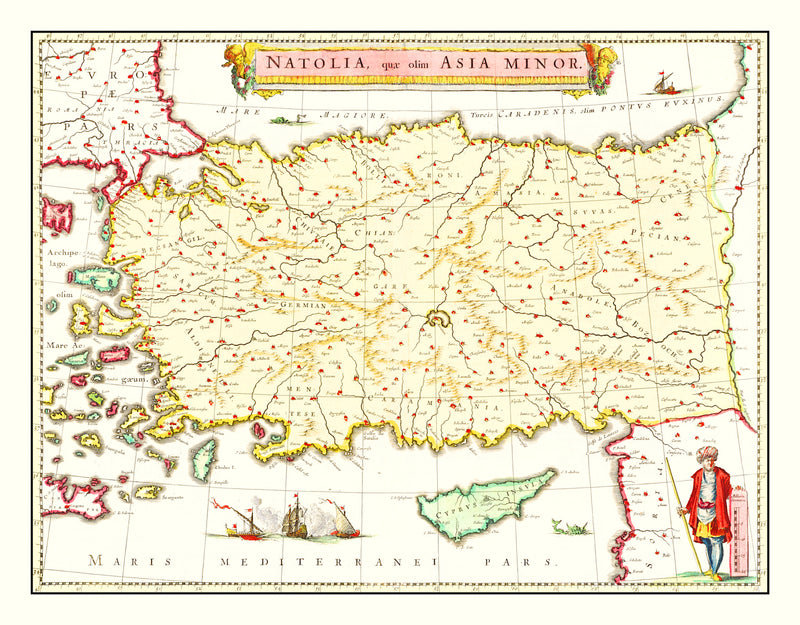 Size comparison using Vintage Map of Turkey 1665